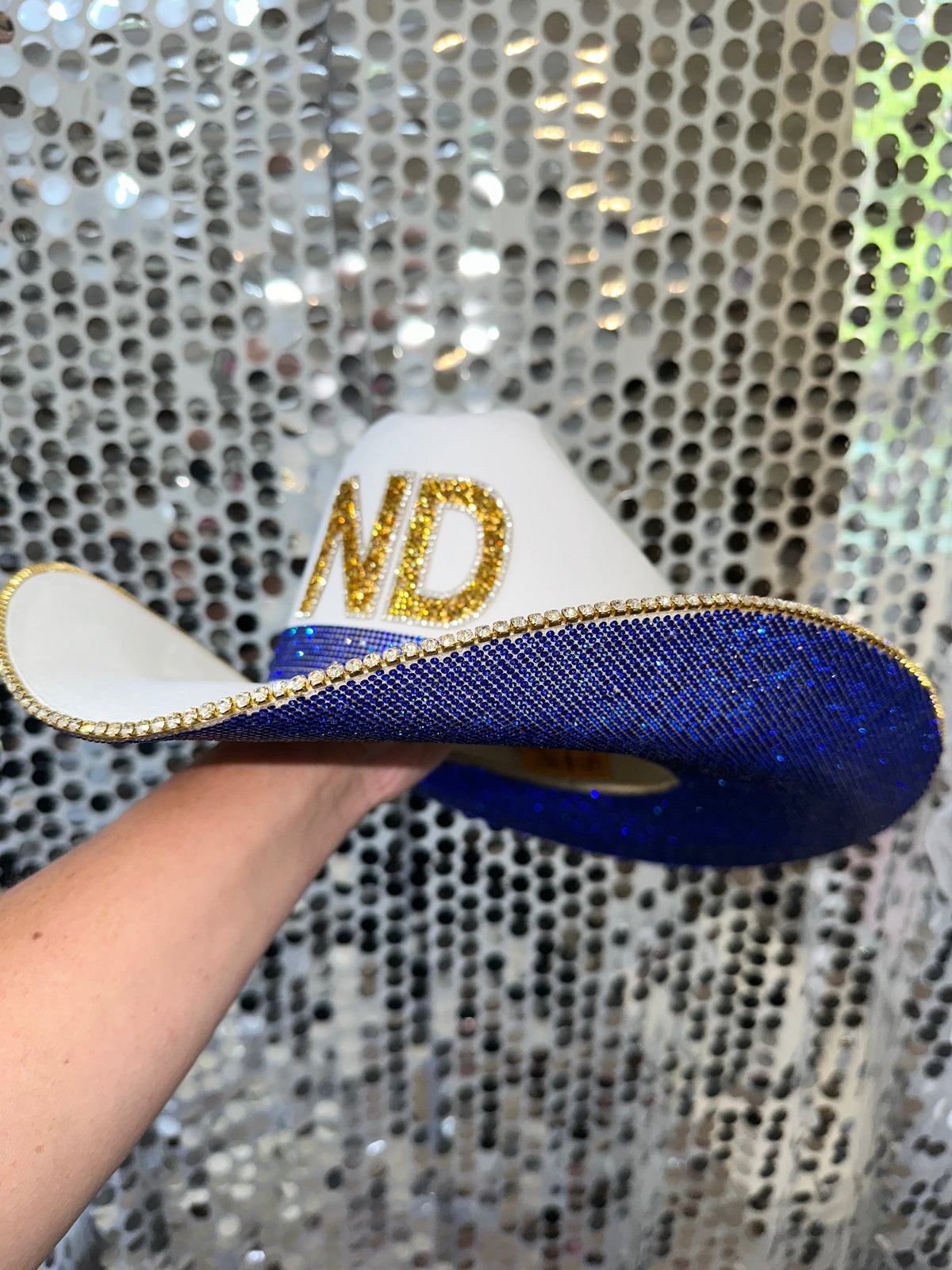 Notre Dame Rhinestone Cowgirl Hat - detail view | HT Animal Supply