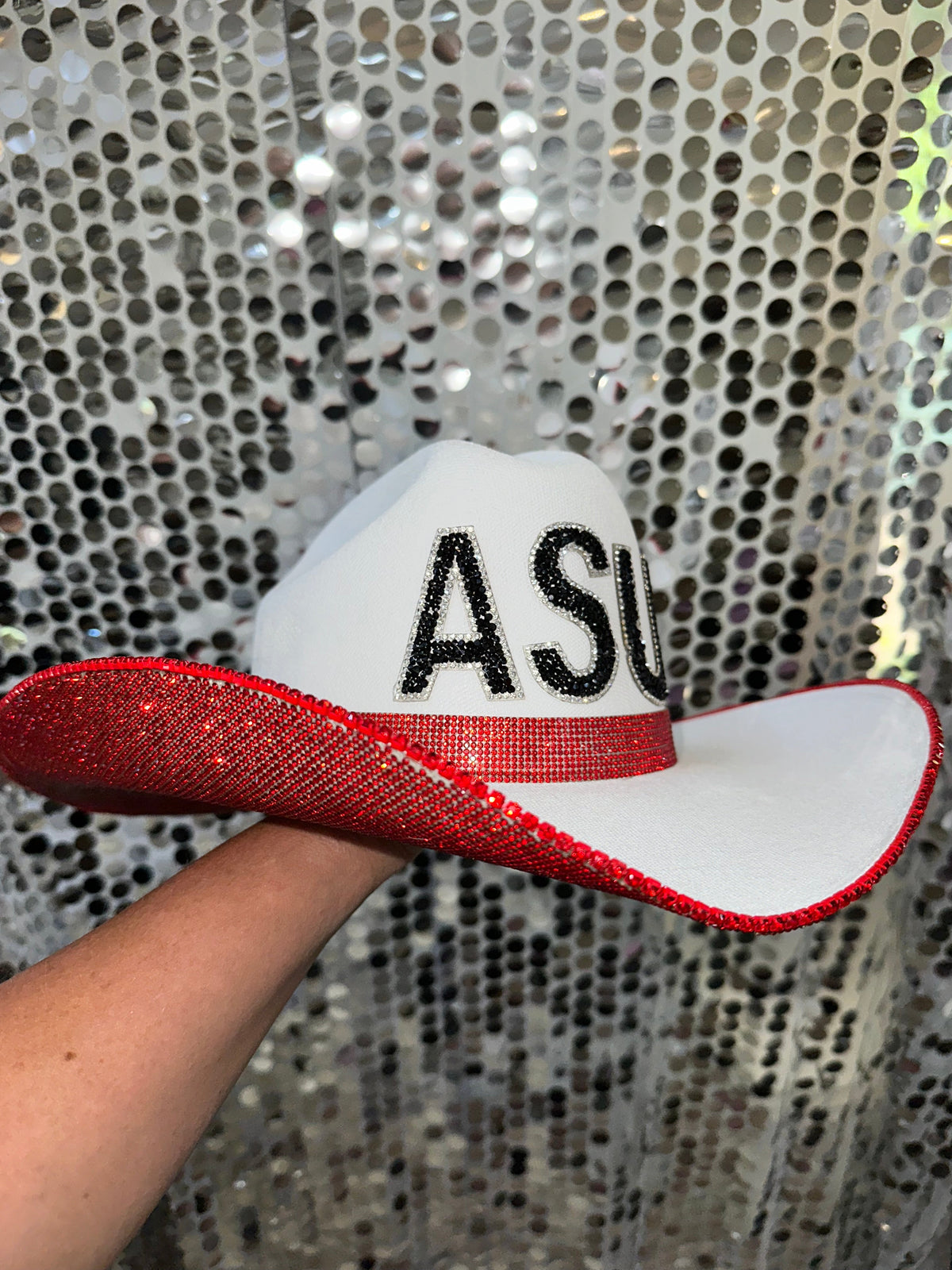 Arkansas State Rhinestone Cowgirl Hat - detail view | HT Animal Supply