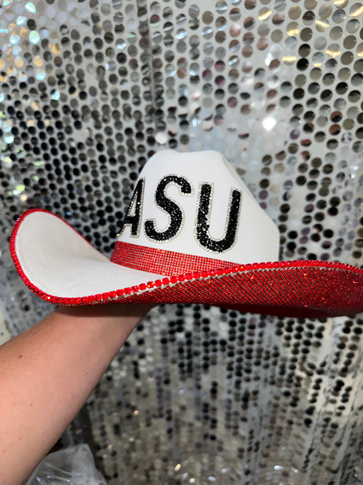 Arkansas State Rhinestone Cowgirl Hat - side view | HT Animal Supply