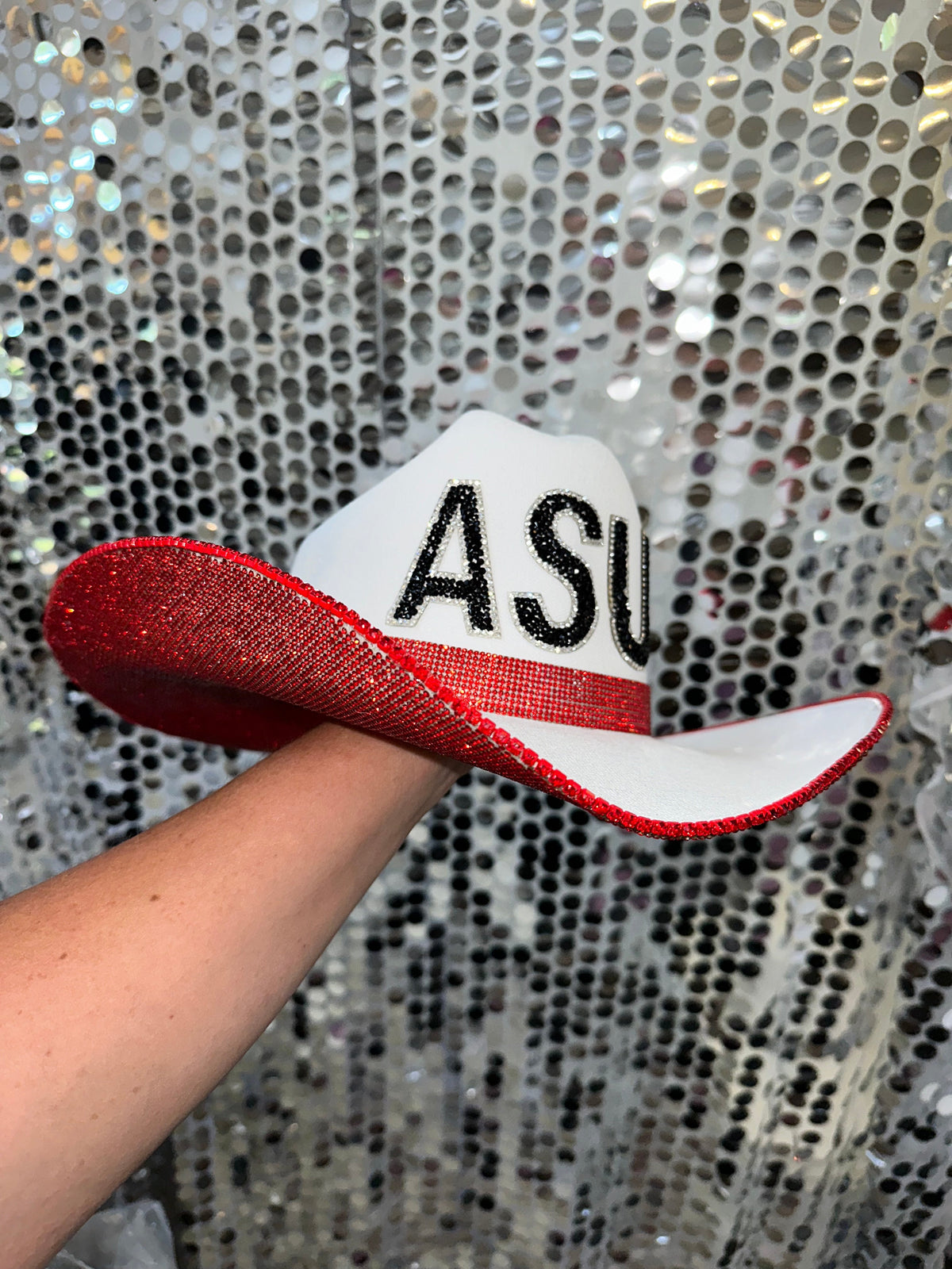 Arkansas State Rhinestone Cowgirl Hat - back view | HT Animal Supply