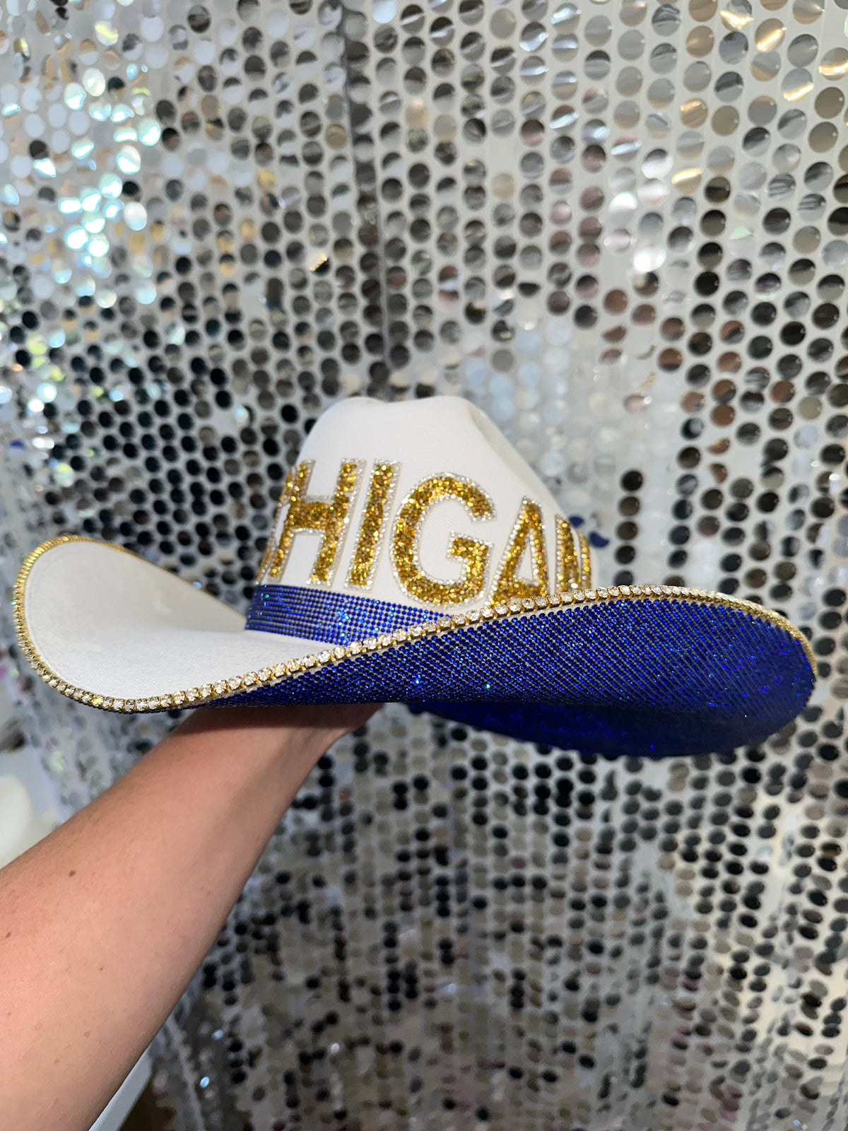 Michigan Rhinestone Cowgirl Hat - detail view | HT Animal Supply