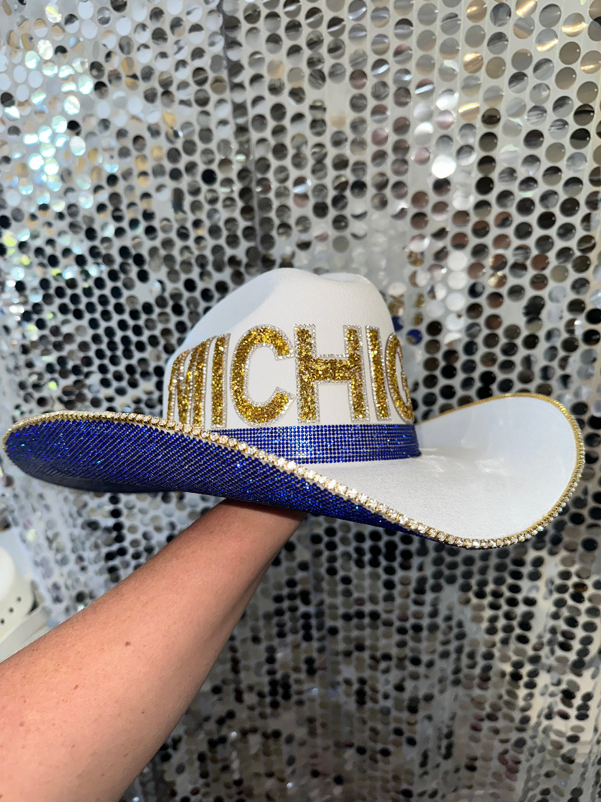 Michigan Rhinestone Cowgirl Hat - side view | HT Animal Supply