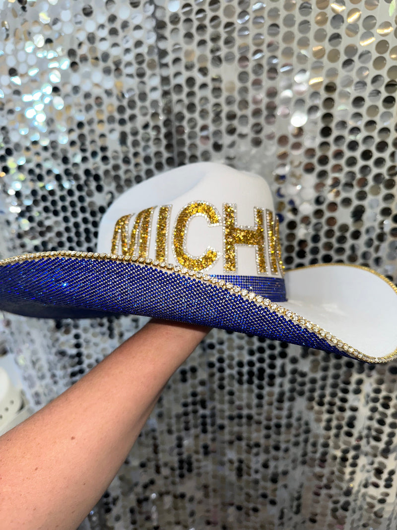 Michigan Rhinestone Cowgirl Hat - front view | HT Animal Supply