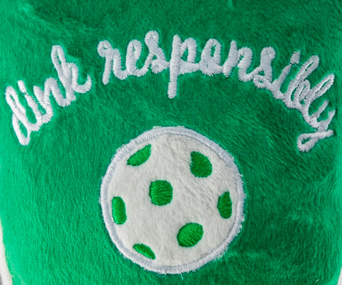 Haute Diggity Dog Green Stripe Pickleball Paddle Plush Dog Toy