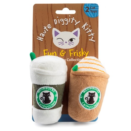 Haute Diggity Dog Meowbucks (2 coffee cups) Organic Catnip Toy
