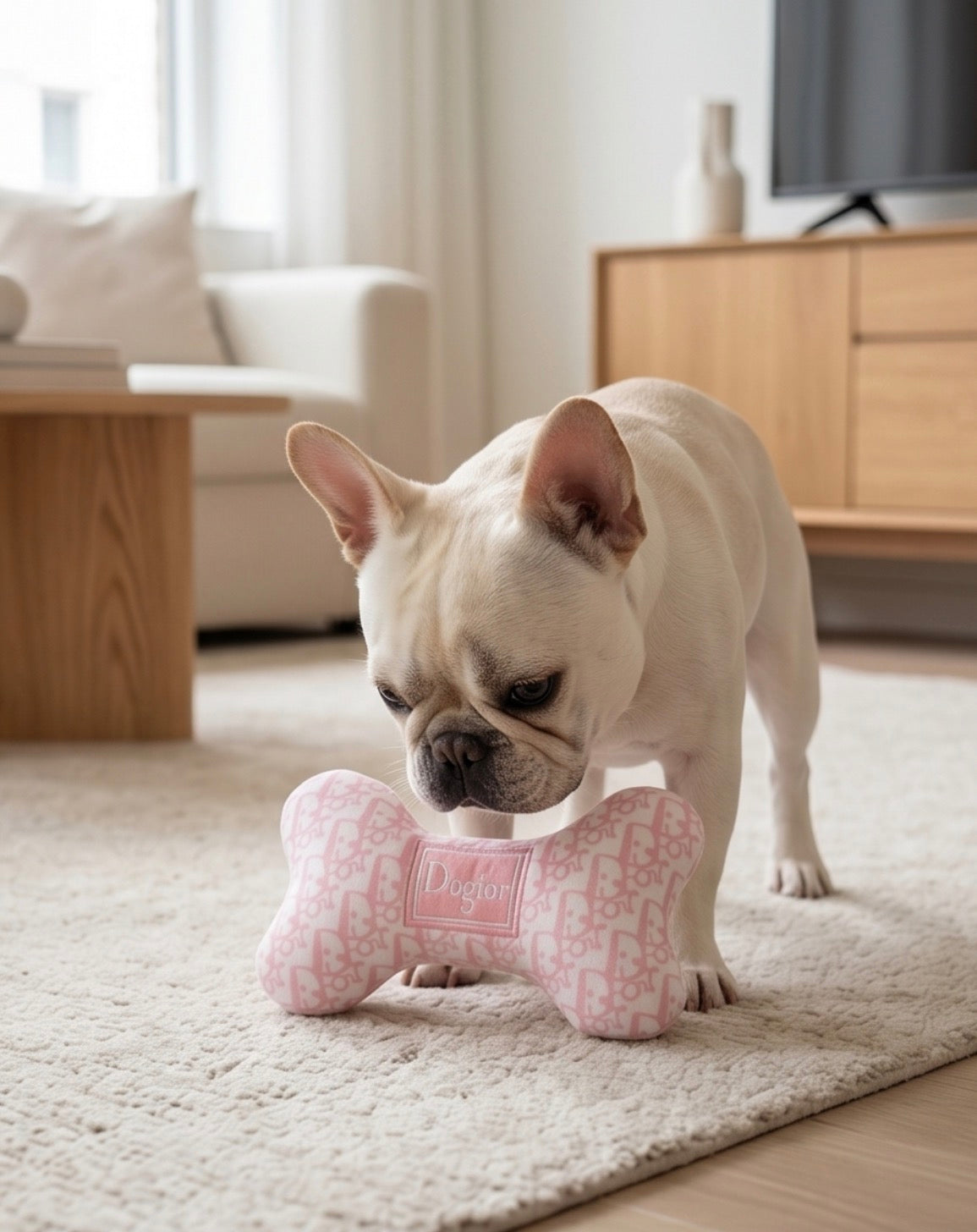 Haute Diggity Dog Pink Dogior Bone Plush Dog Toy