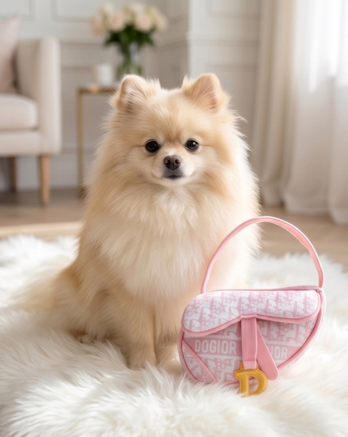 Haute Diggity Dog Pink Dogior Saddle Bag Dog Toy