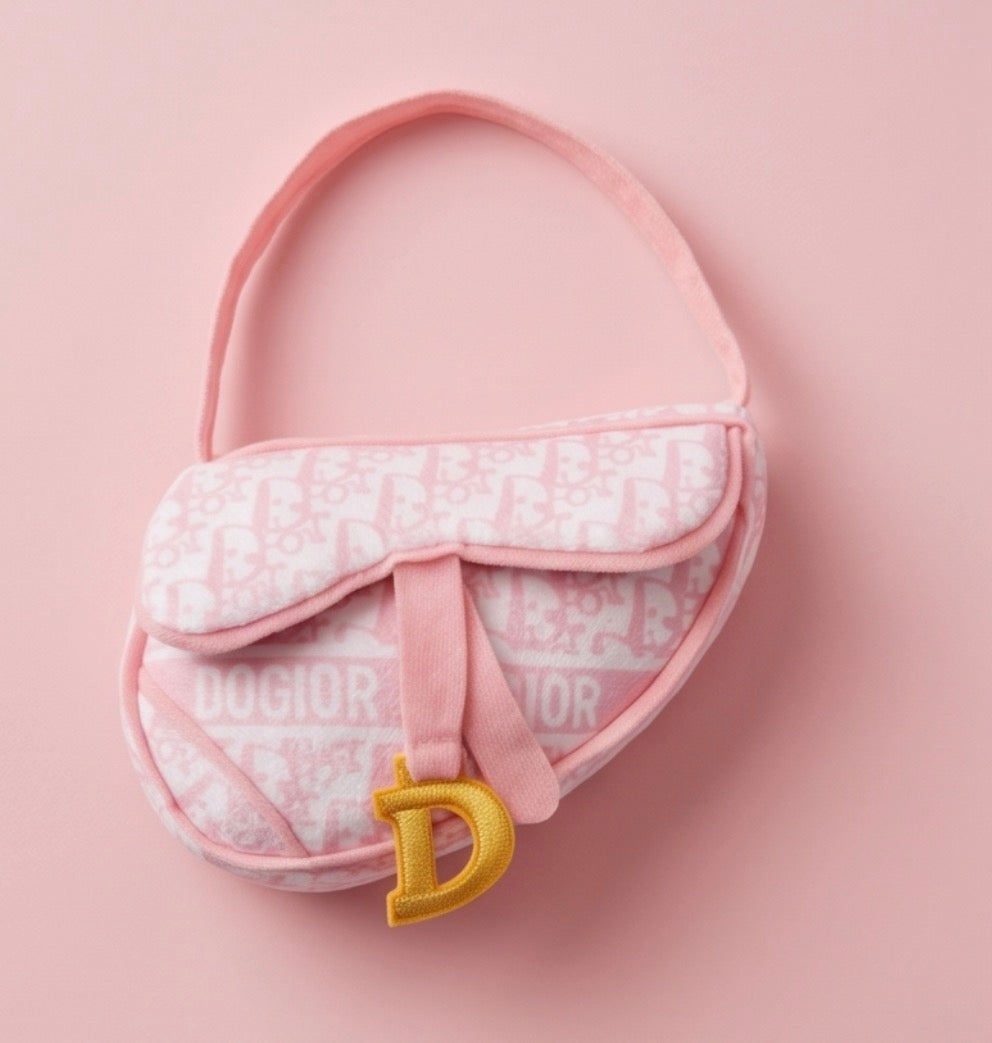 Haute Diggity Dog Pink Dogior Saddle Bag Dog Toy