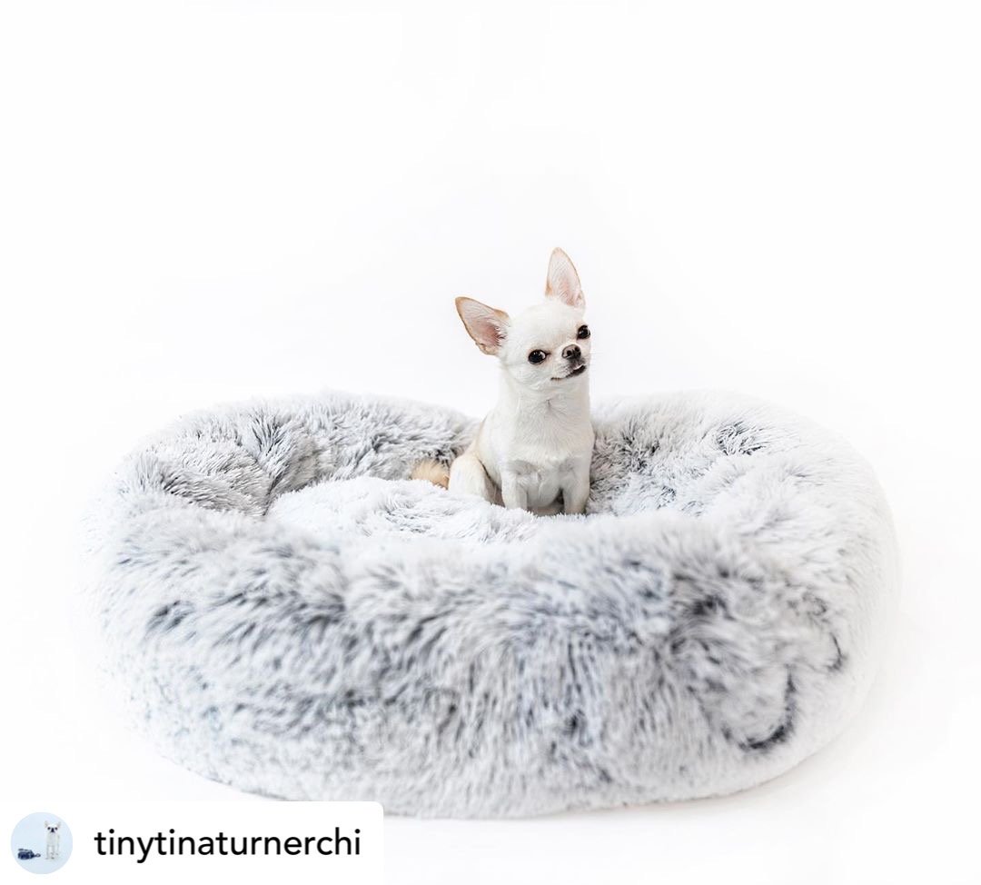 Mr. Peanuts 28" OrthoPlush® Pet Bed - Snowflake White Two Tone