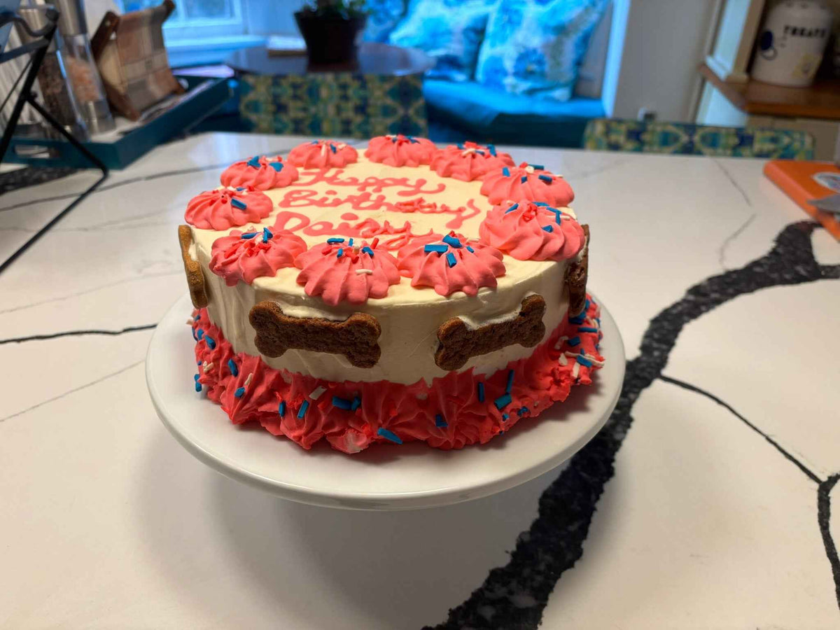 PAWsitively Organic Peanut Butter Banana Dog Birthday Cake