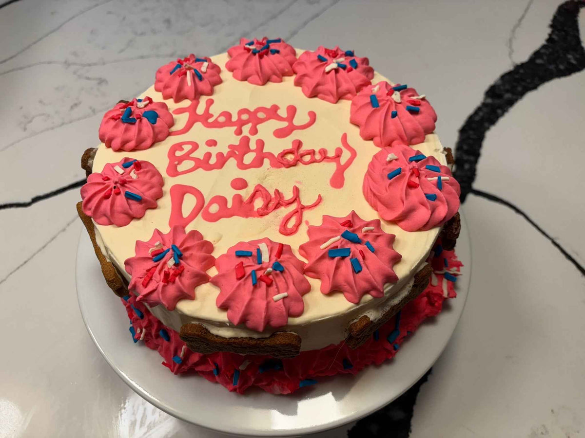 PAWsitively Organic Peanut Butter Banana Dog Birthday Cake