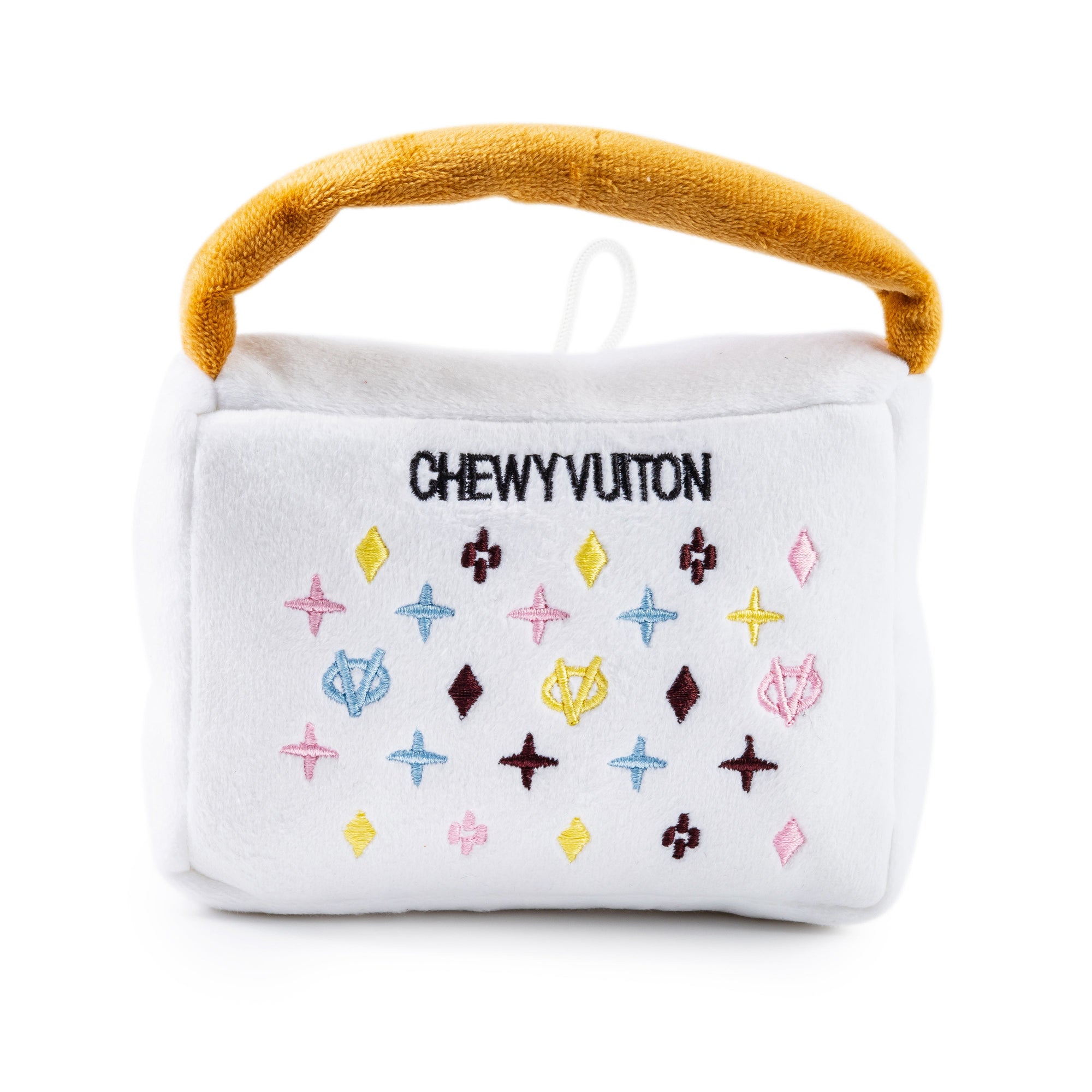 Haute Diggity Dog White Chewy Vuiton Handbag Plush Dog Toy