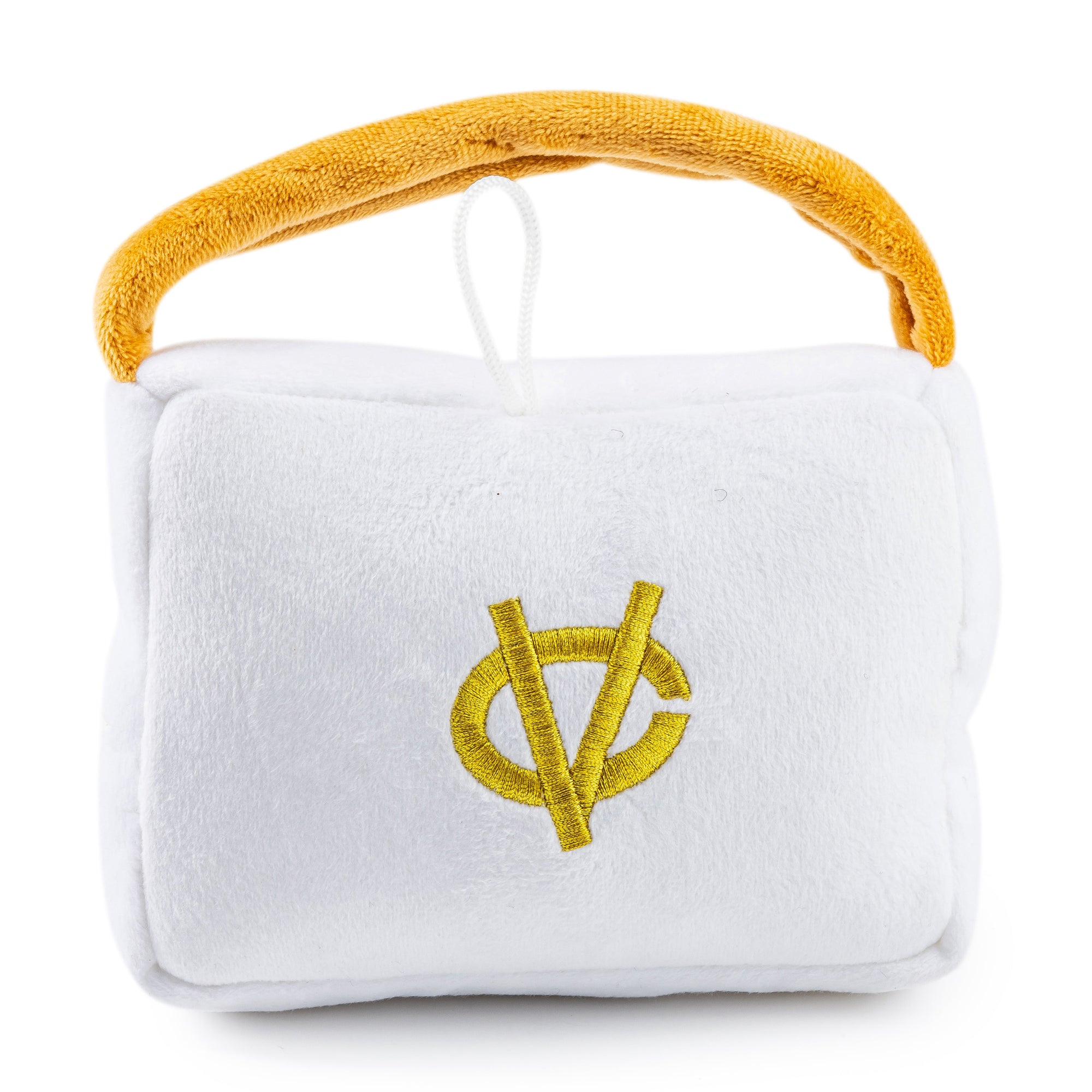 Haute Diggity Dog White Chewy Vuiton Handbag Plush Dog Toy