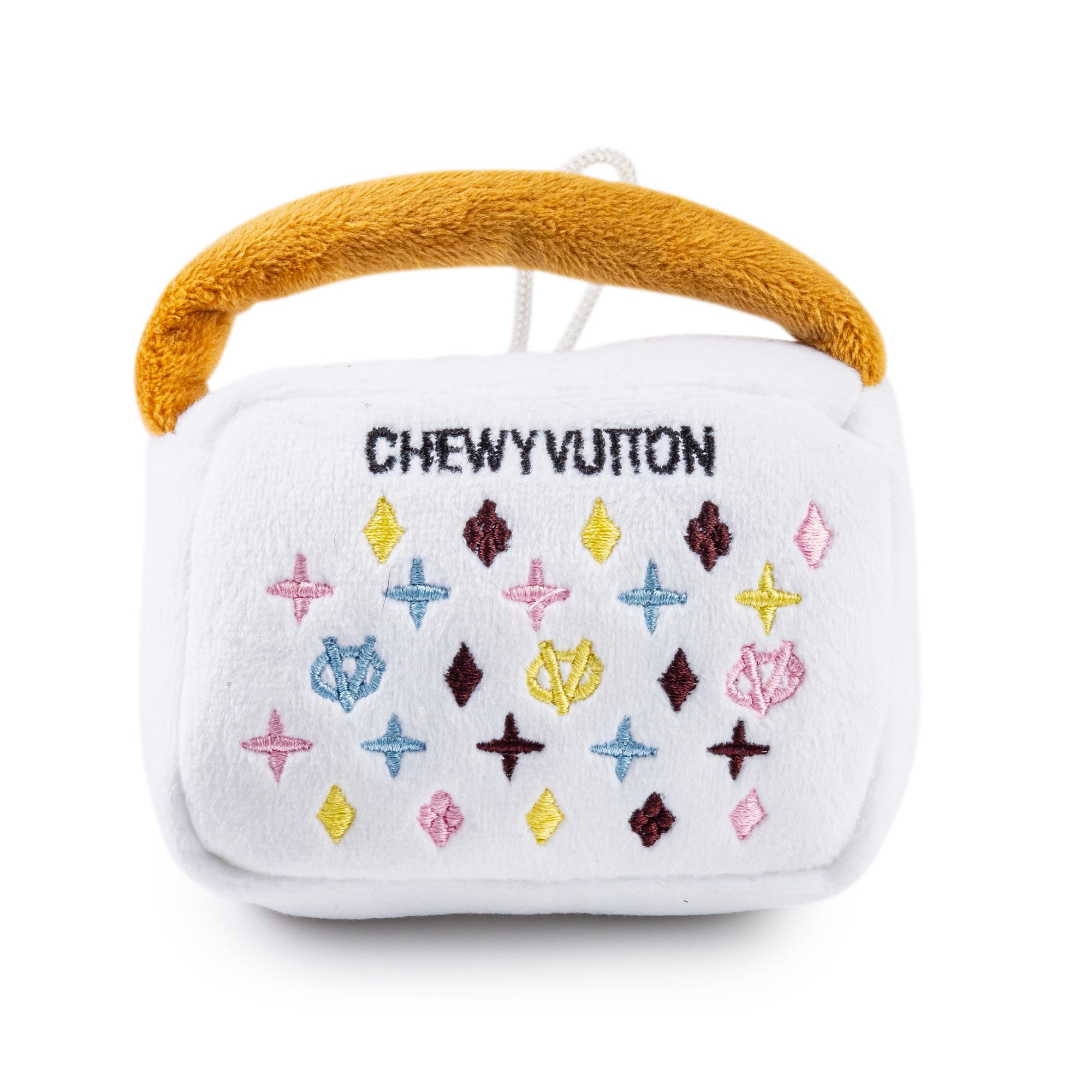 Haute Diggity Dog White Chewy Vuiton Handbag Plush Dog Toy