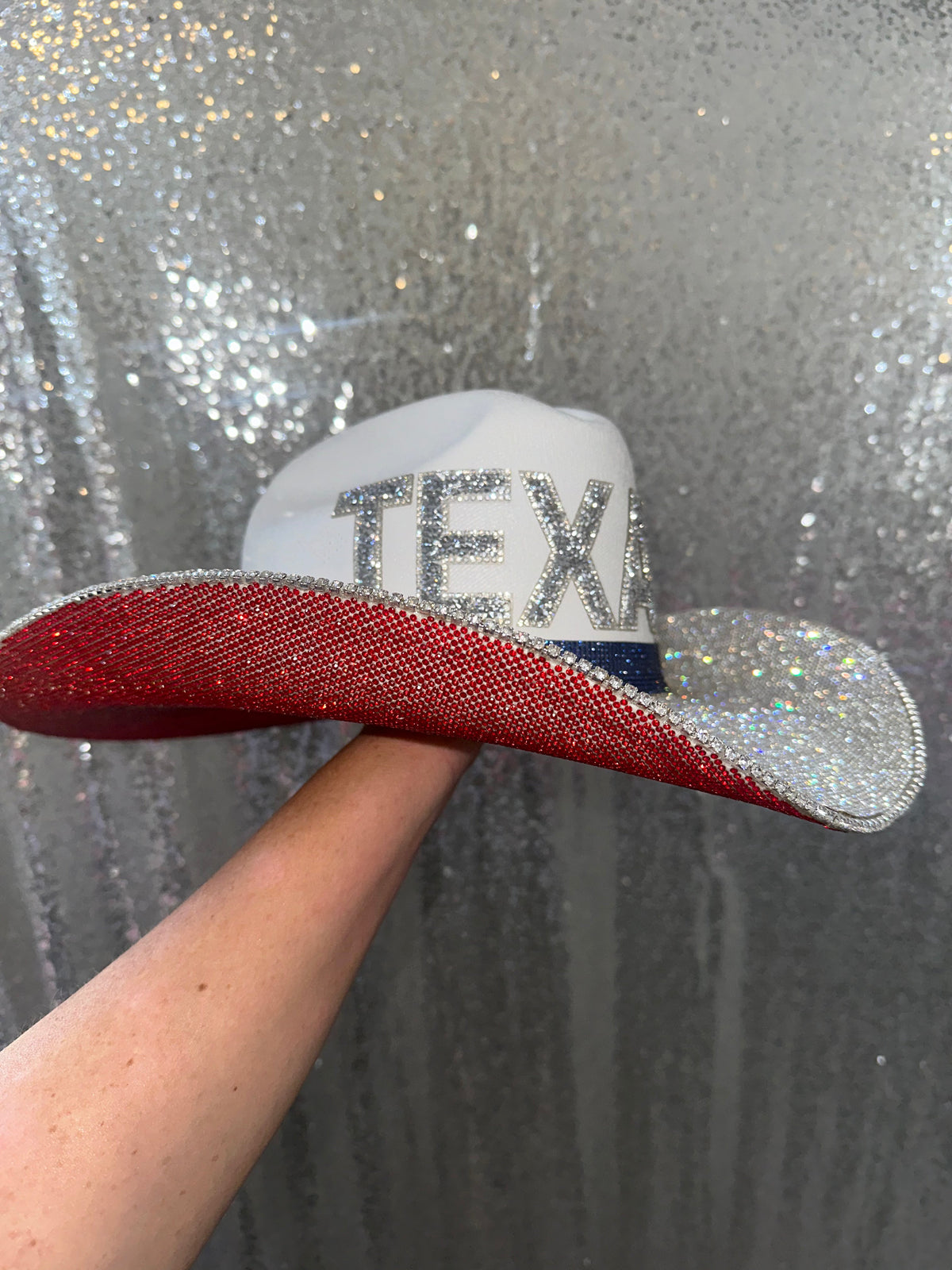 Houston Texans Rhinestone Cowgirl Hat - detail view | HT Animal Supply
