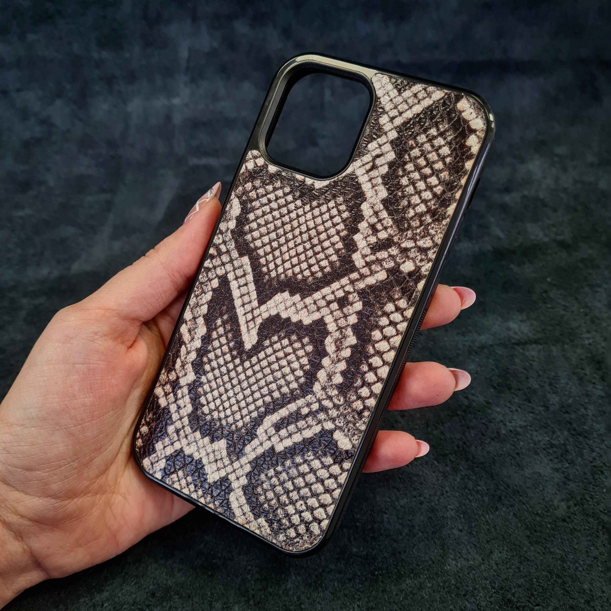 Bestia Rock Python Leather Phone Case