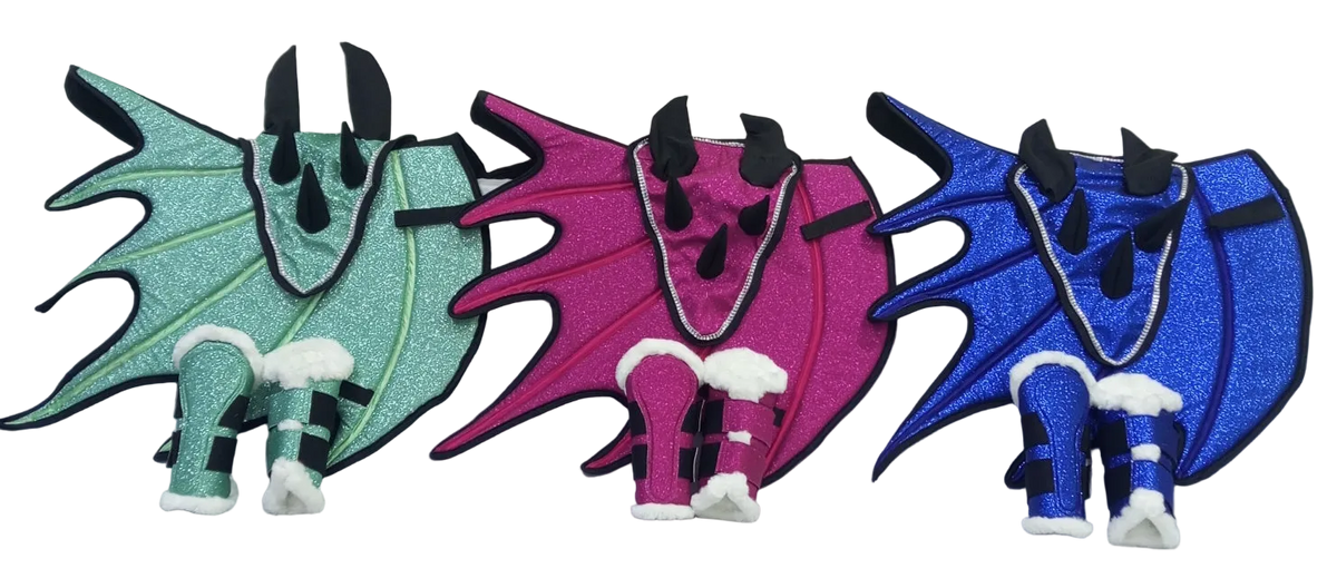 Dragon Saddle Pad Set of 3: Handmade Fantasy Equestrian Gear