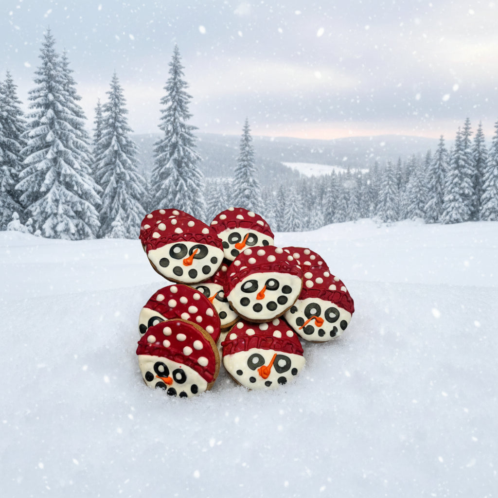 Snowman Peanut Butter Organic Dog Cookies