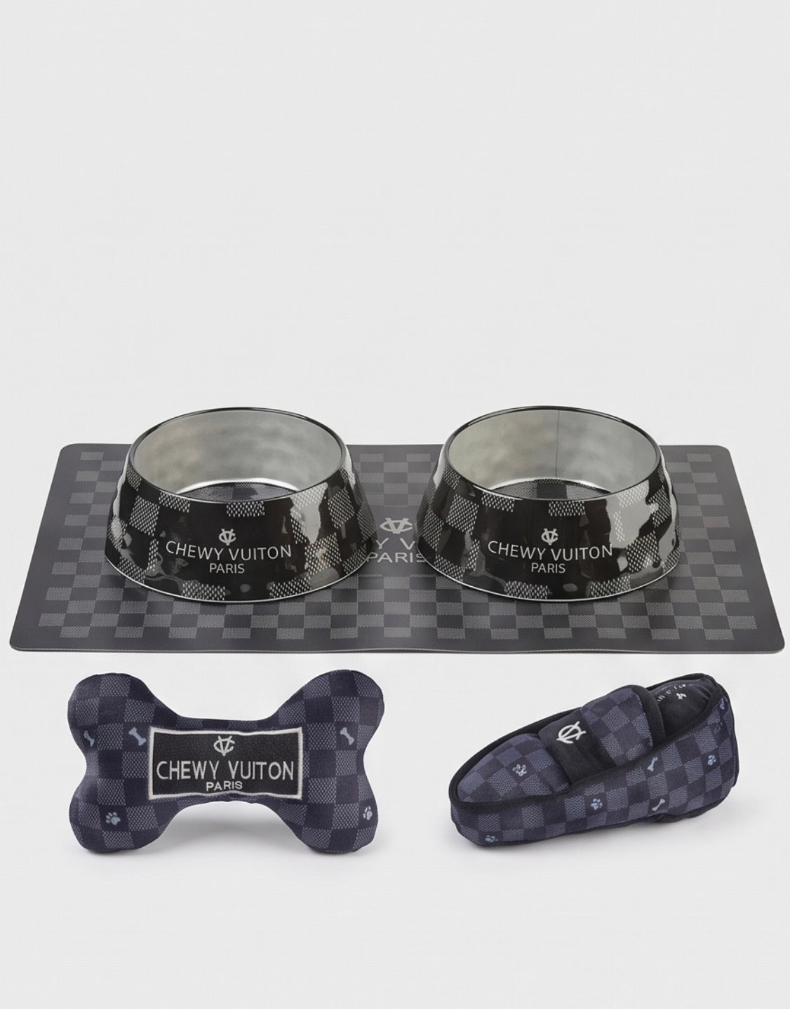 Haute Diggity Dog Black Checker Chewy Vuiton Placemat