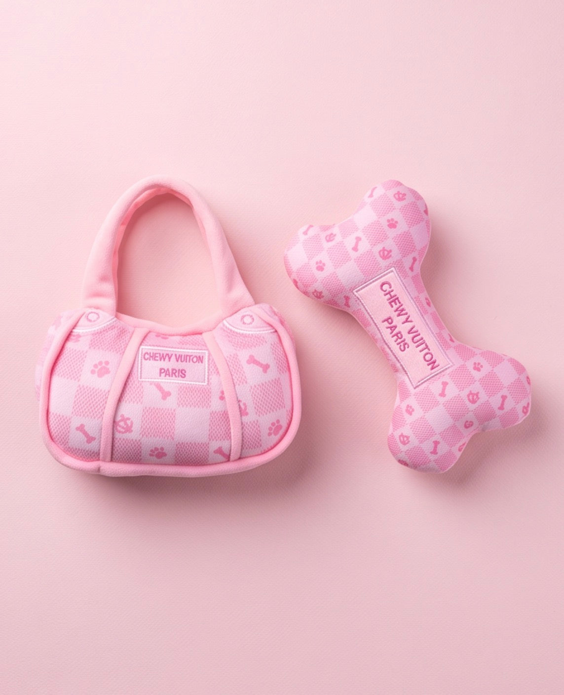 Haute Diggity Dog Pink Checker Chewy Vuiton Handbag Dog Leash