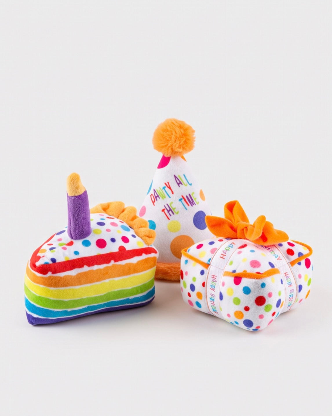 Haute Diggity Dog Happy Birthday Pawty Hat Plush Dog Toy