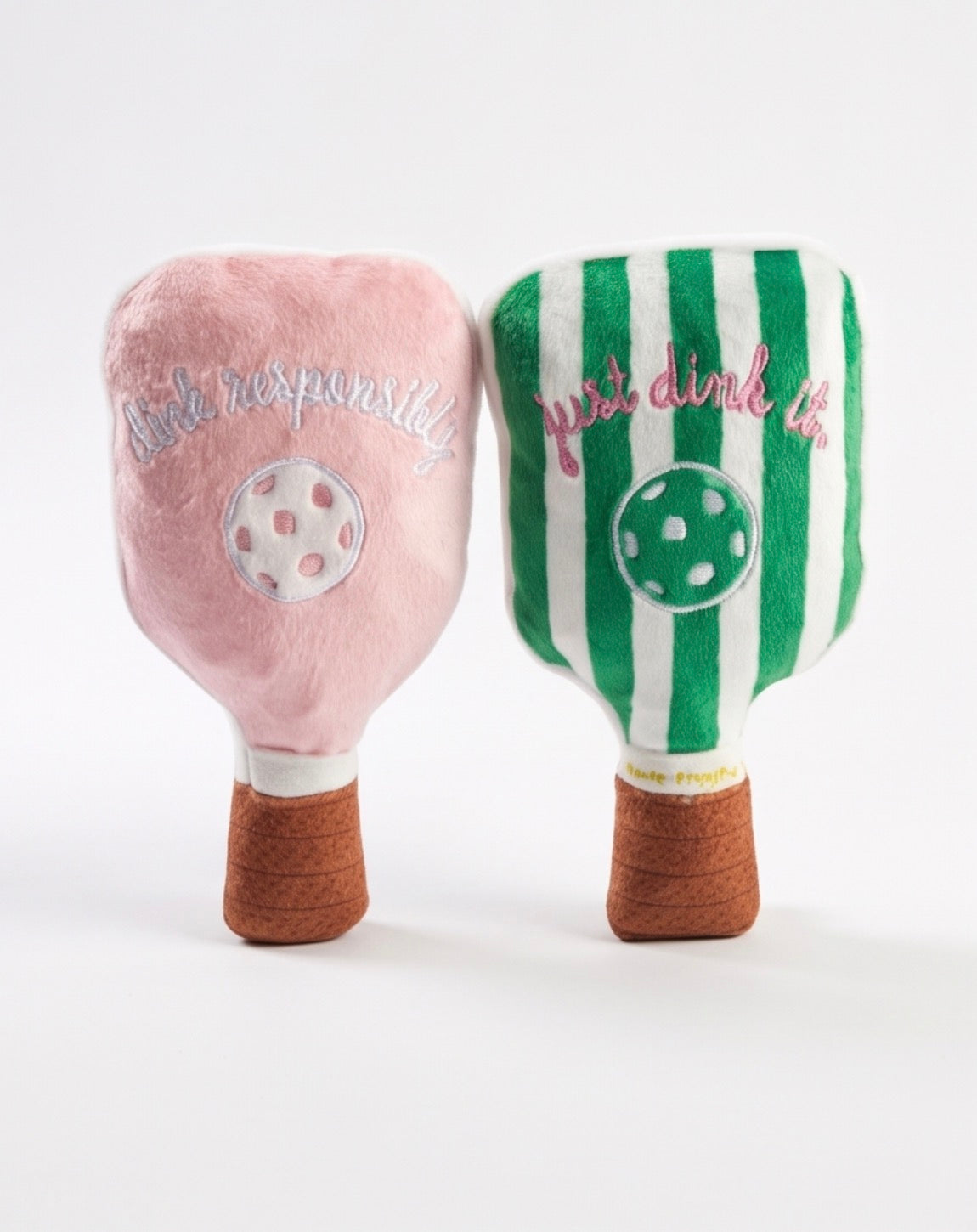 Haute Diggity Dog Green Stripe Pickleball Paddle Plush Dog Toy
