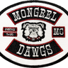 Mongrel Dawg Oval EMBROIDERY Patch - (4) WHITE