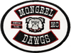 Mongrel Dawg Oval EMBROIDERY Patch - (4) WHITE