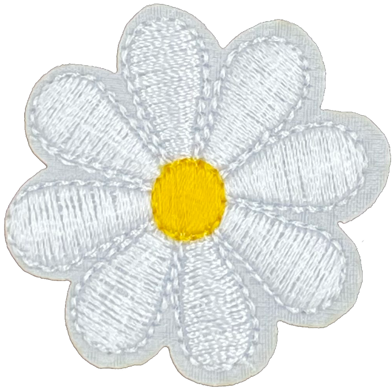 White Daisy 8 Petal Flower - Patch