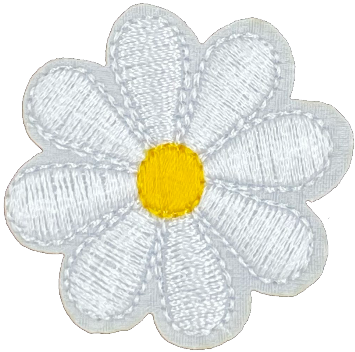 White Daisy 8 Petal Flower - Patch