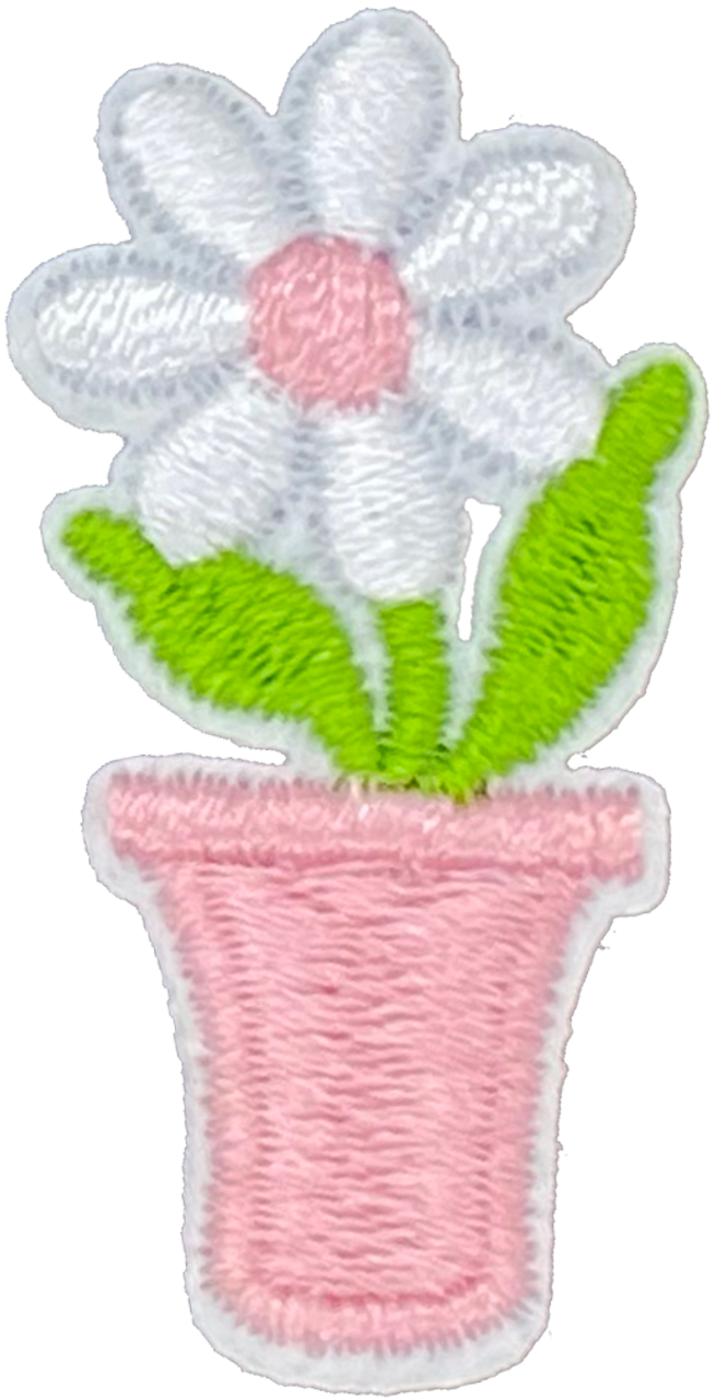 White Daisy in Pot - Patch