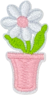 White Daisy in Pot - Patch