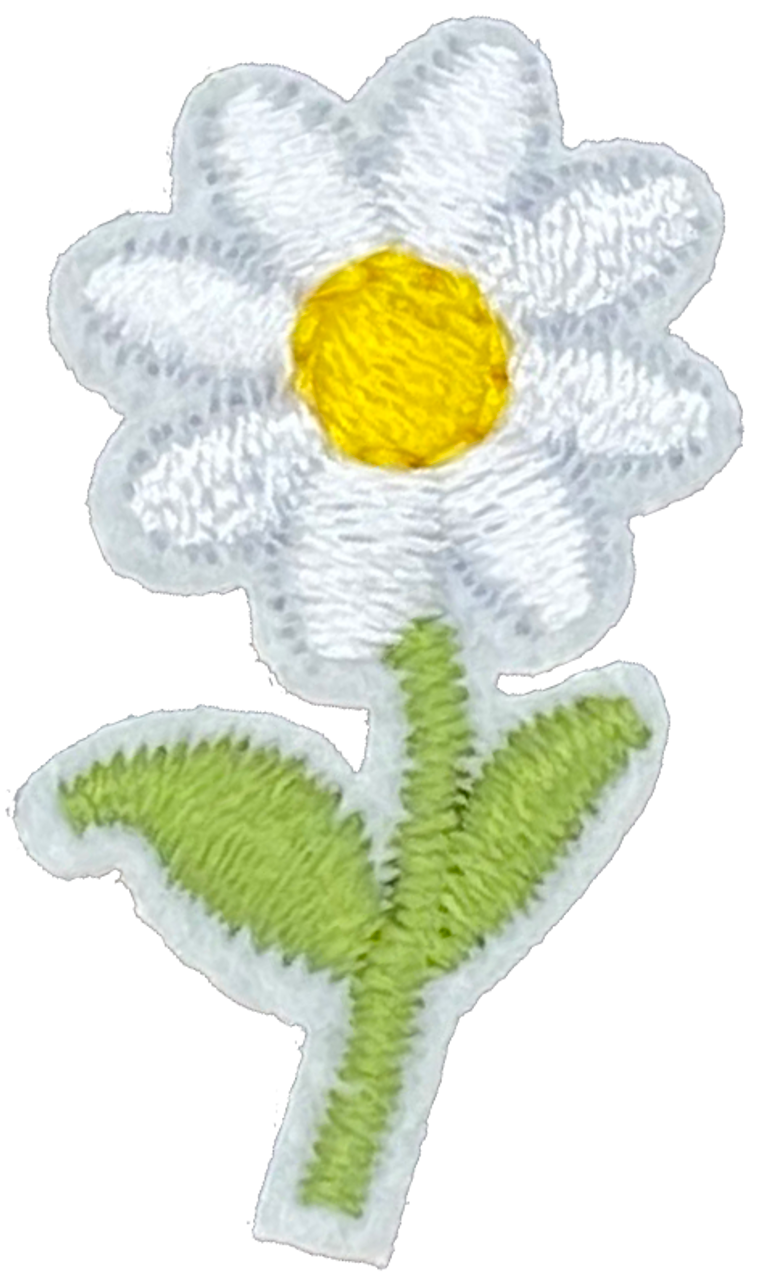 White Daisy with Leaves - Patch
