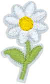 White Daisy with Leaves - Patch