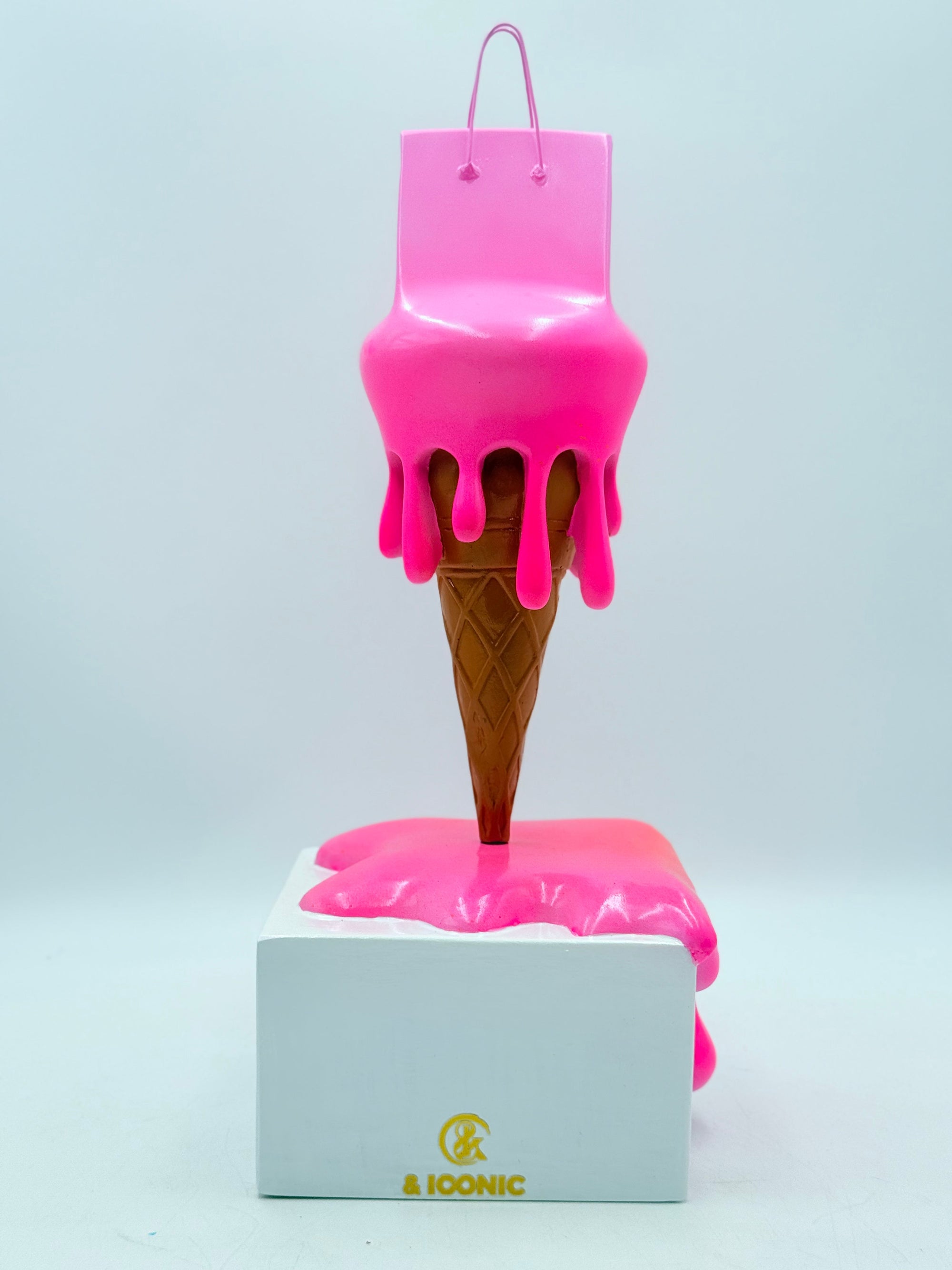 And Iconic Melty Bag Sculpture Light and Neon Pink Style