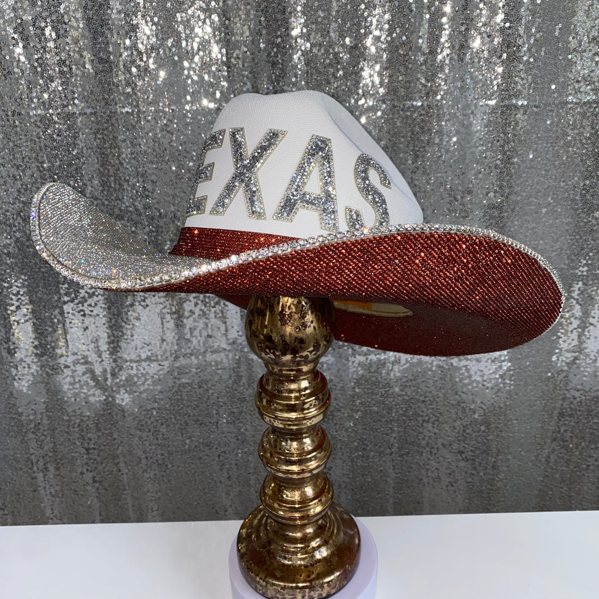 Texas Longhorns Rhinestone Cowgirl Hat - side view | HT Animal Supply