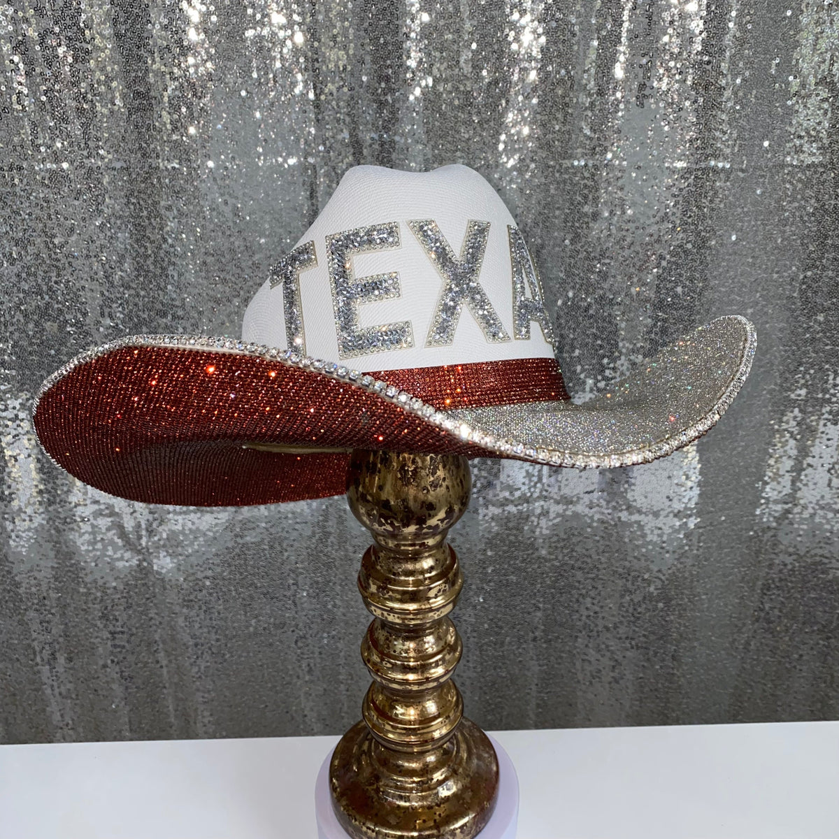 Texas Longhorns Rhinestone Cowgirl Hat - front view | HT Animal Supply