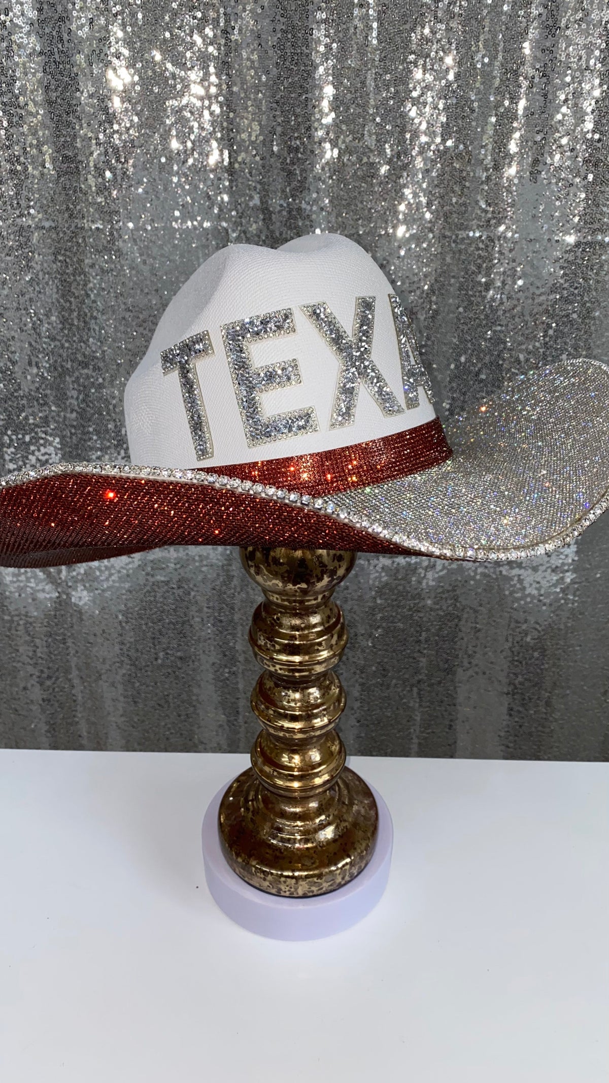 Texas Longhorns Rhinestone Cowgirl Hat - back view | HT Animal Supply