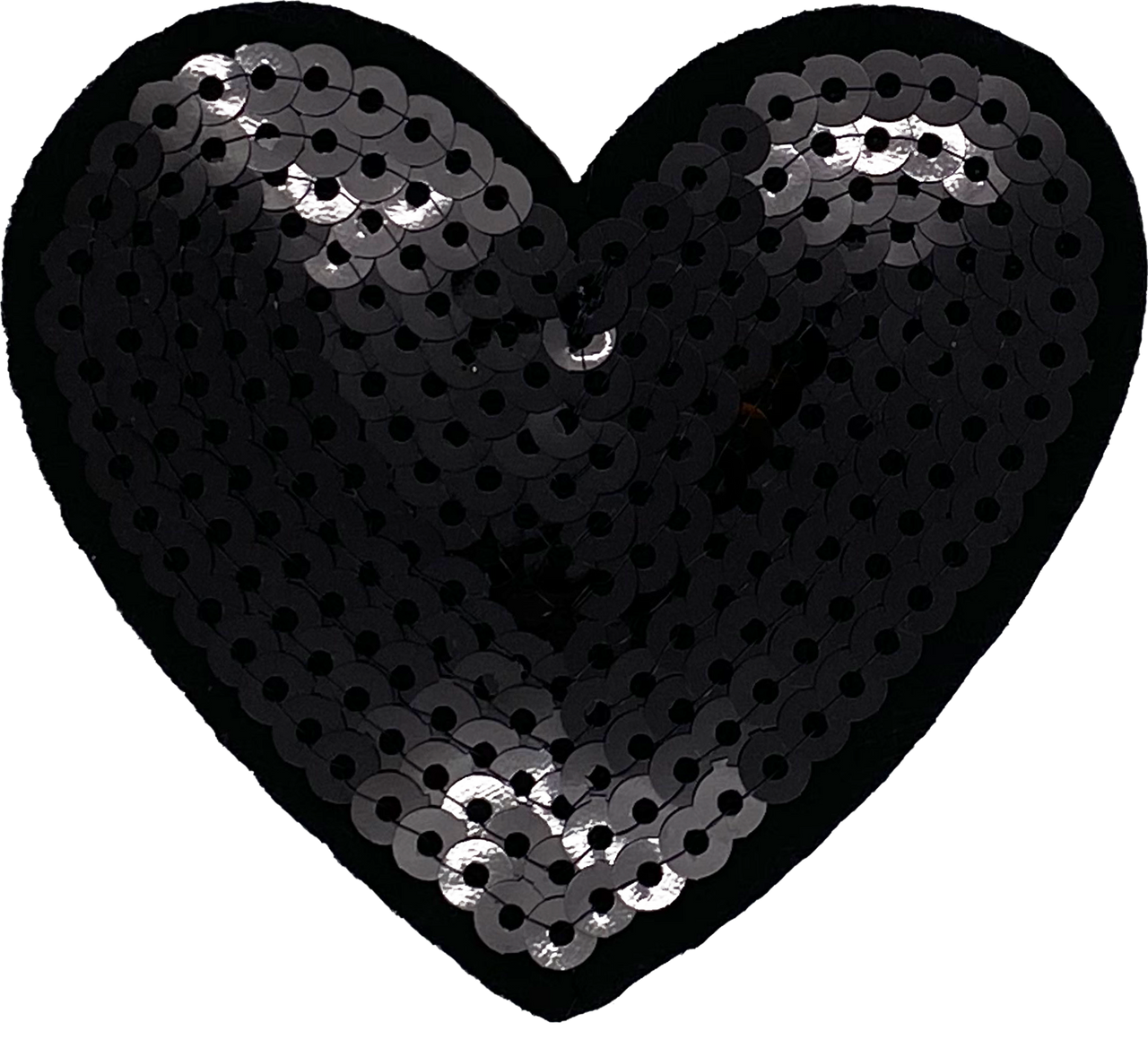 Black Sequin Heart - Patch