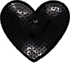 Black Sequin Heart - Patch