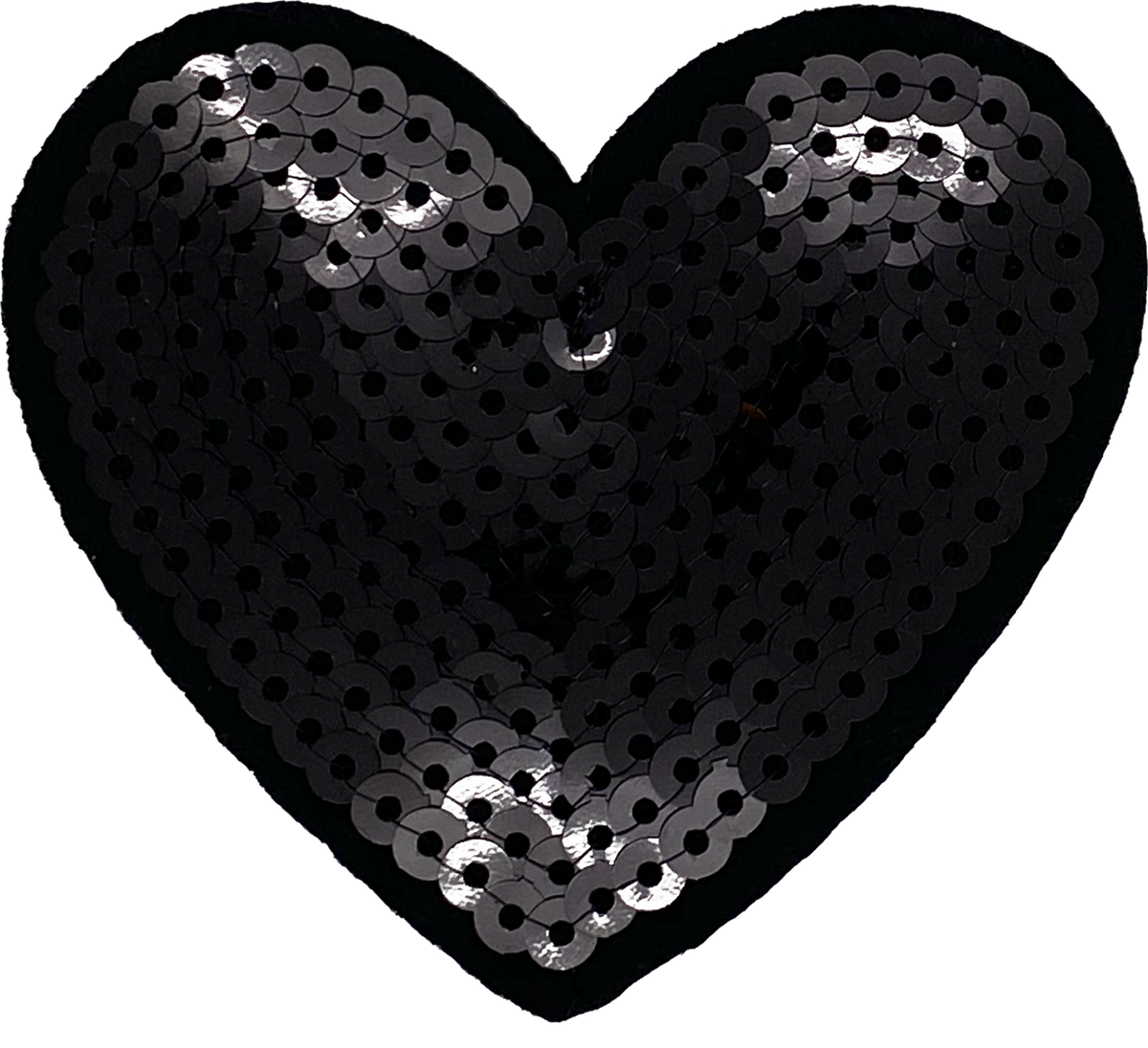 Black Sequin Heart - Patch