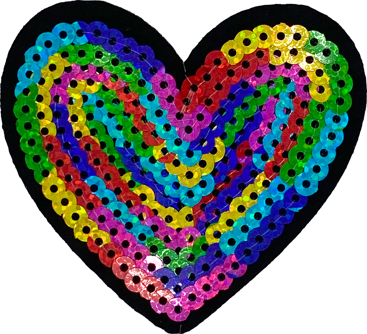 Rainbow Sequin Heart - Patch