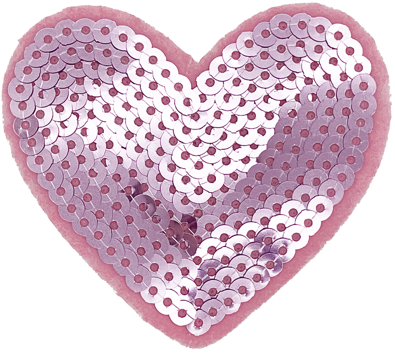 Pink Sequin Heart 2 (Large)- Patch