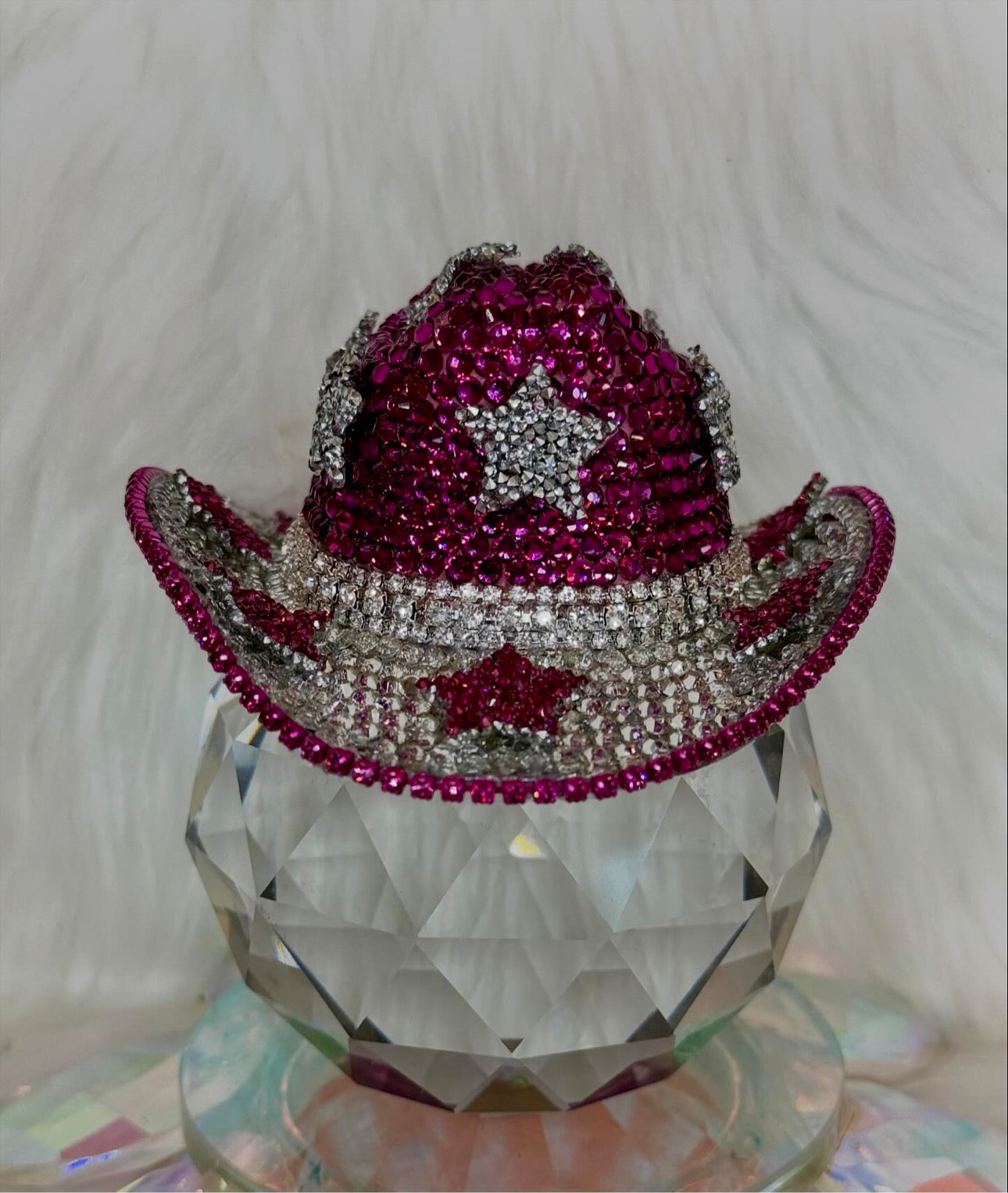 Crystal Cowboy Hat Fuchsia Starshine