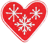 Red Snowflake Heart - Patch
