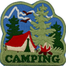 Camping Tent and Fire - Patch