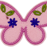 Pink Butterfly with Flowers - Patch