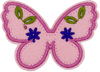 Pink Butterfly with Flowers - Patch