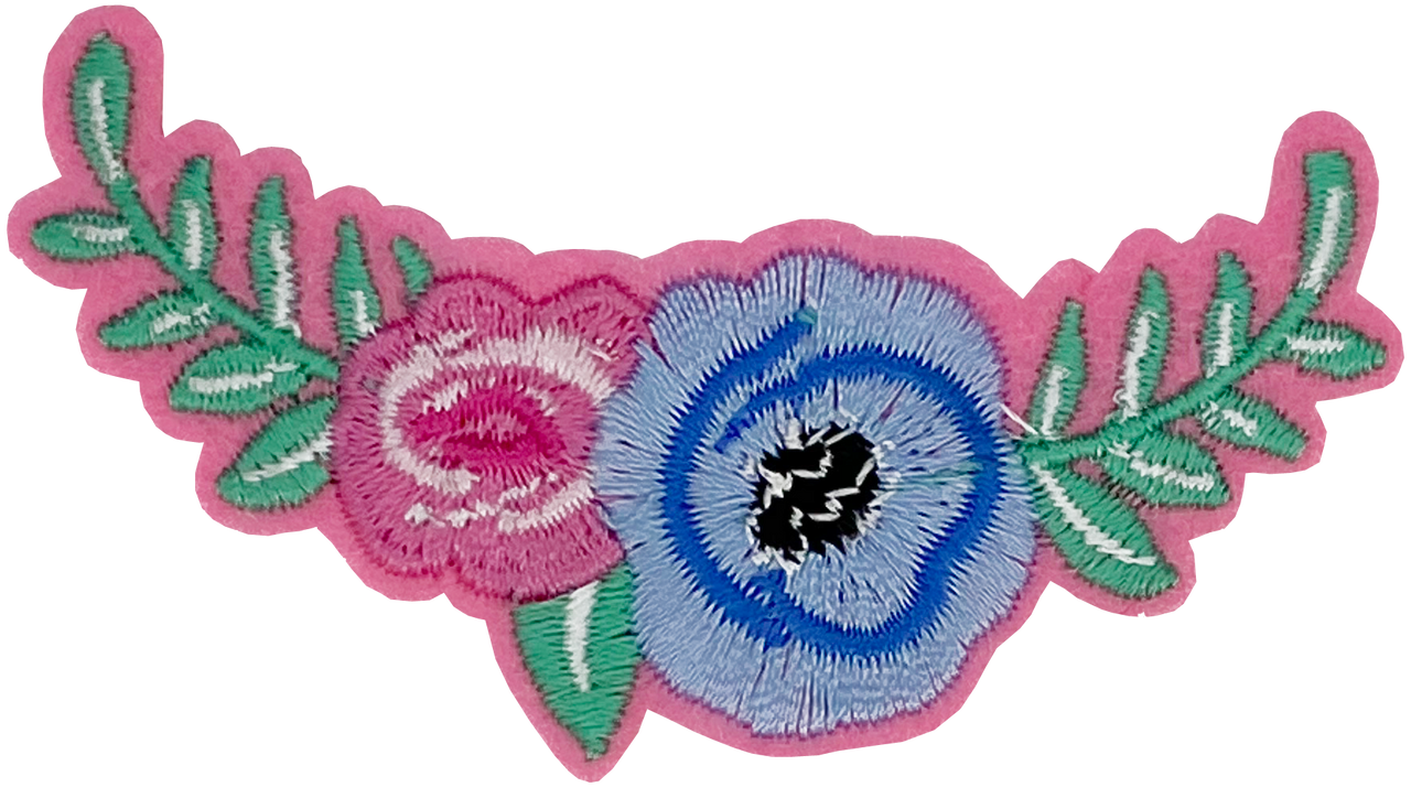 Pink & Blue Flowers - Patch