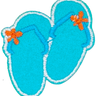 Turquoise Flip Flops - Patch